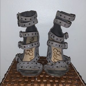 Sam Edelman Strappy Grey Heels - Size 7.5